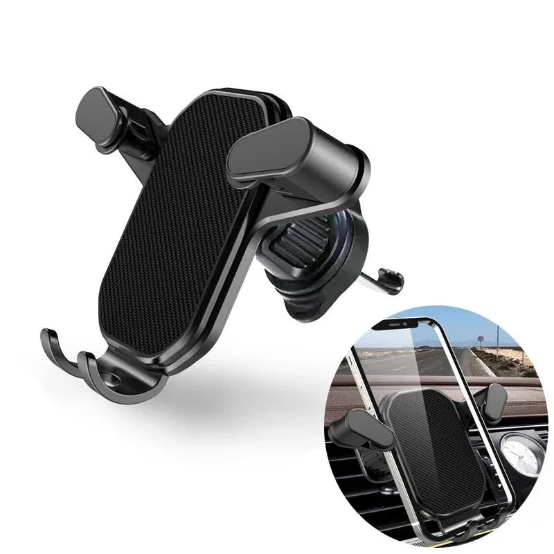 Soporte de gravedad para coche con clip para ventilación de aire, compatible con GPS, iPhone y otros dispositivos.