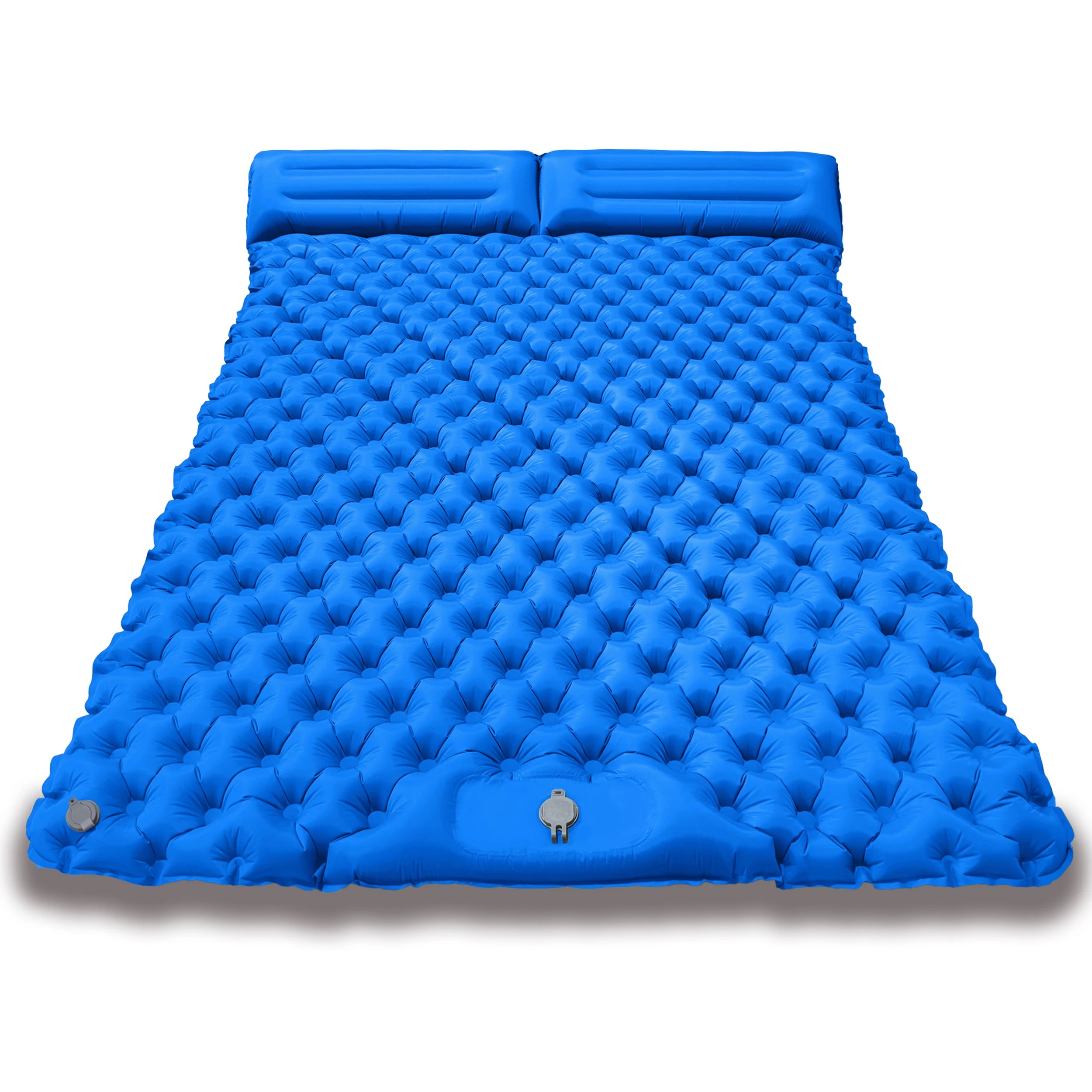 Quick Inflation Dot Pattern Double Mat, Foot-Operated Connectable for Multi-Person, Lightweight Easy Storage Outdoor Pad