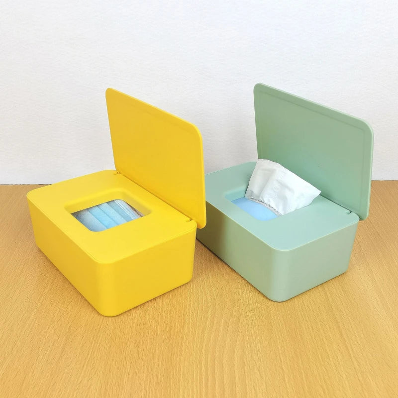 Nueva caja de pañuelos de plástico, soporte para pañuelos húmedos, toallitas, caja de almacenamiento de papel tisú, dispensador de toallas de papel, organizador de servilletas para el hogar