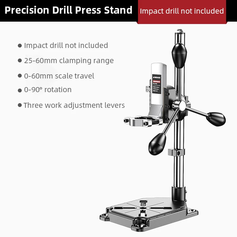 Portable Universal Drill Press Stand Adjustable Drill Holder Bracket Convert Electric Hand Drill to Bench Drill for DIY Work