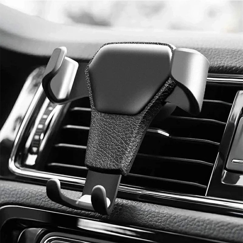 Soporte de gravedad para coche con clip para ventilación de aire, compatible con GPS, iPhone y otros dispositivos.