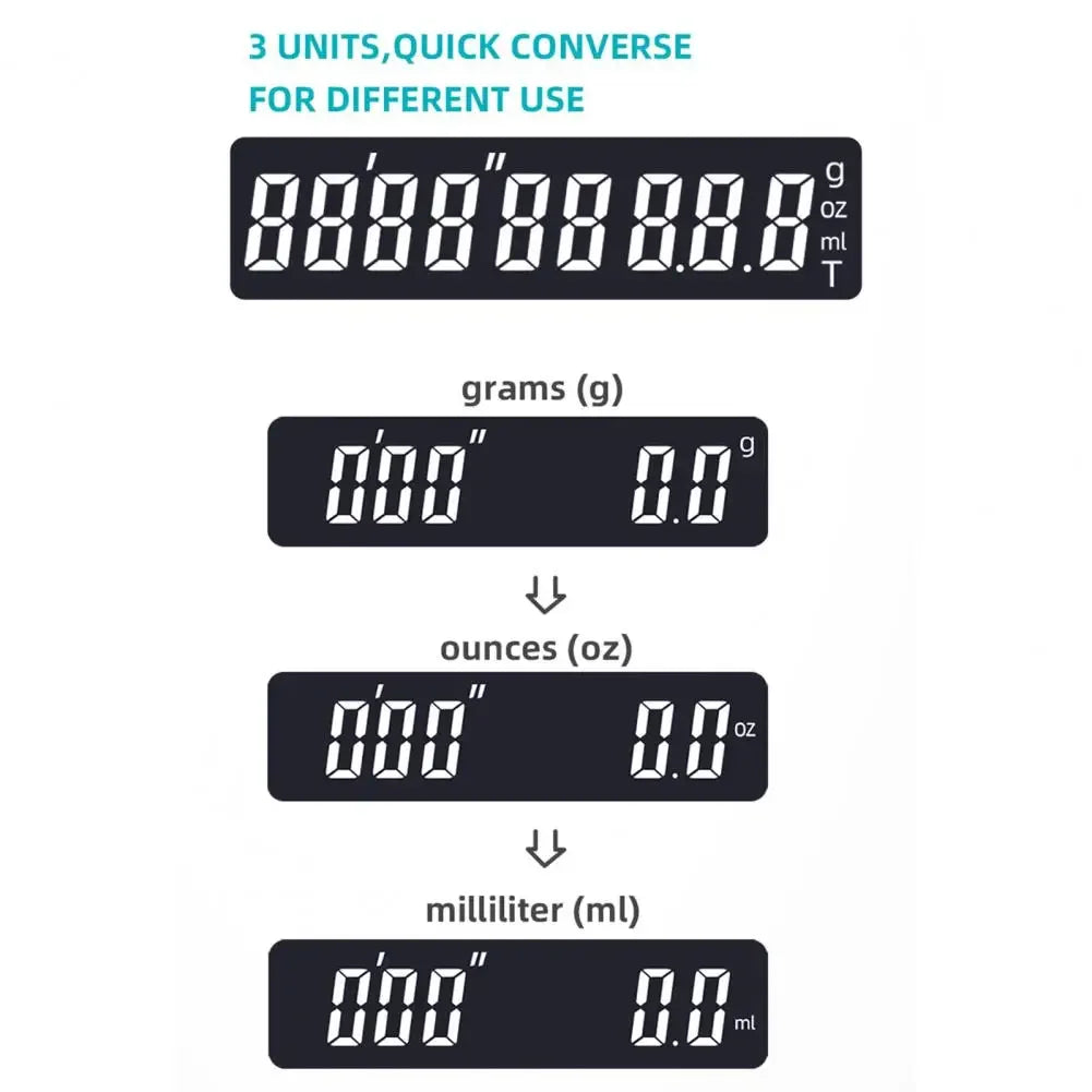 0.1G/3Kg Mini Coffee Scale with Timer 3 Units High Precision LCD Display Electronic Pour Over Drip Espresso Scale Kitchen Scale