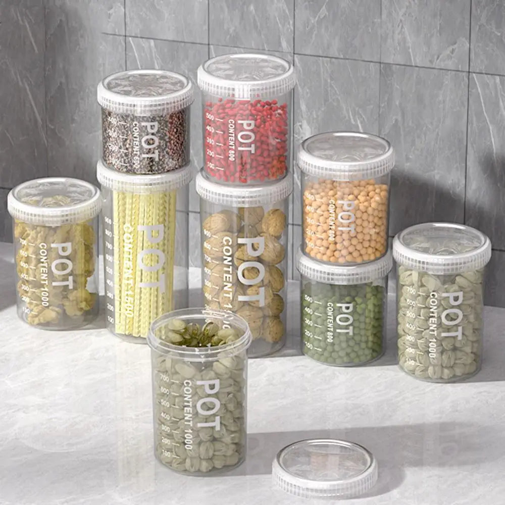 Recipientes de almacenamiento de alimentos de cocina de gran capacidad, caja de plástico transparente para conservación de granos frescos, organizador multigrano para el hogar