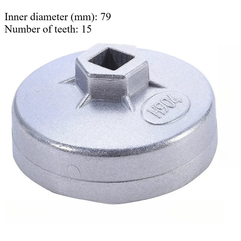 ‌1pc Llave de vaso para filtro de aceite para herramientas de accionamiento de 901/902/903/904 de 65/67/74/79 mm, herramienta manual para quitar filtros de máquina.