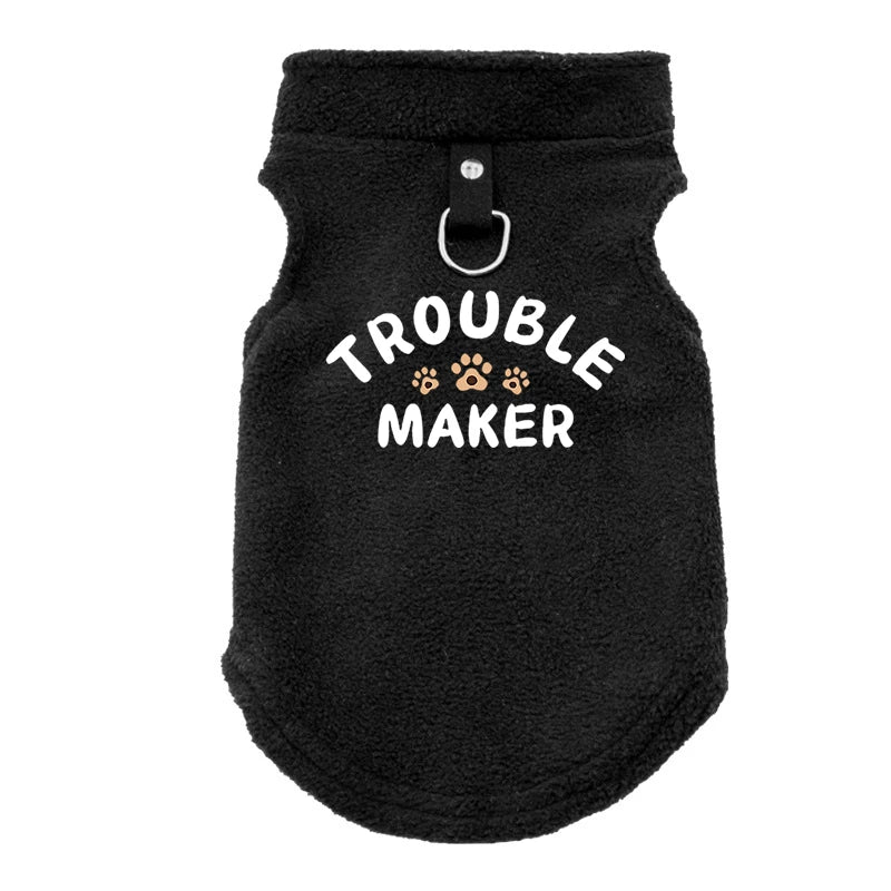 TROUBLE MAKER Ropa de alta calidad para perros, abrigo de invierno, chaqueta, chaleco, ropa cálida y acogedora para perros pequeños y medianos.