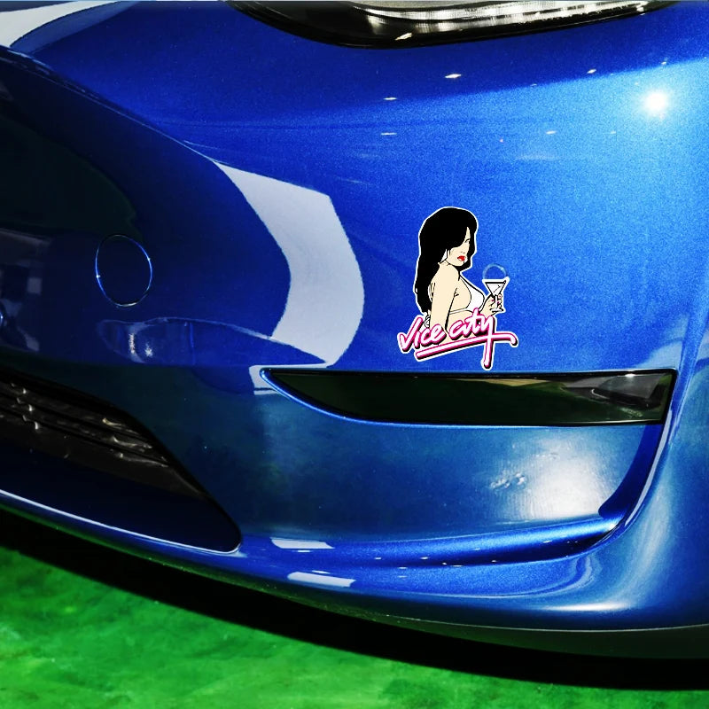Pegatinas reflectantes para coche, accesorios para el juego clásico GTA Vice City, calcomanías Grand Auto, teclado para portátil, guitarra, gráficos DIY.