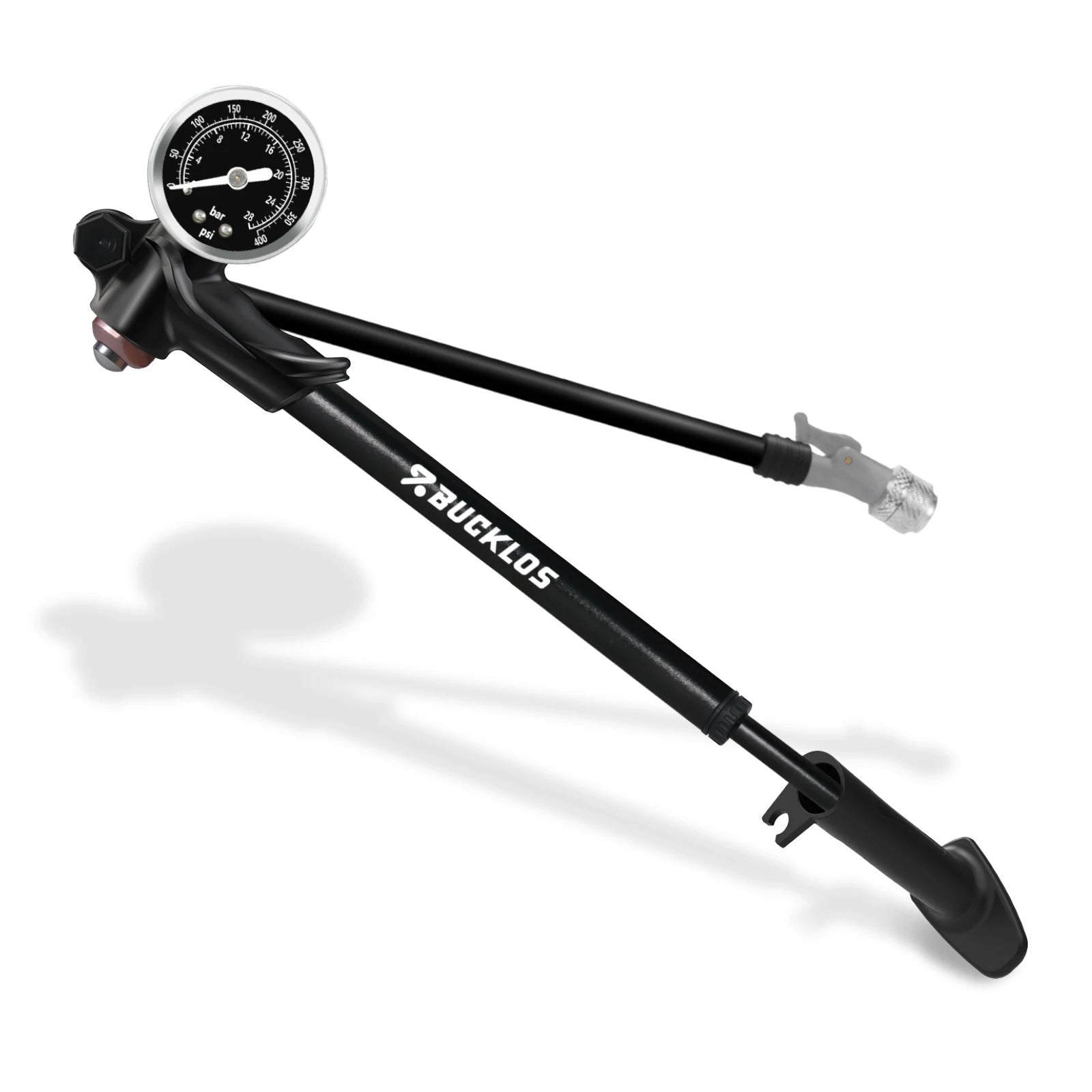 BUCKLOS 400PSI Bicycle Shock Pump MTB Road Bike Aluminum Alloy One-click Deflate Function Air Pump For Air Fork/Tire/Shock Pump