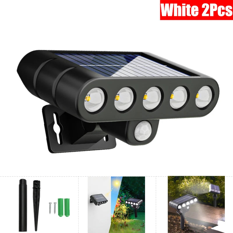 4/6/8PCS 108 COB Lámparas solares de seguridad para exteriores con sensor de luz, 3 modos de iluminación, impermeables, para jardín, patio, camino, luz con control remoto