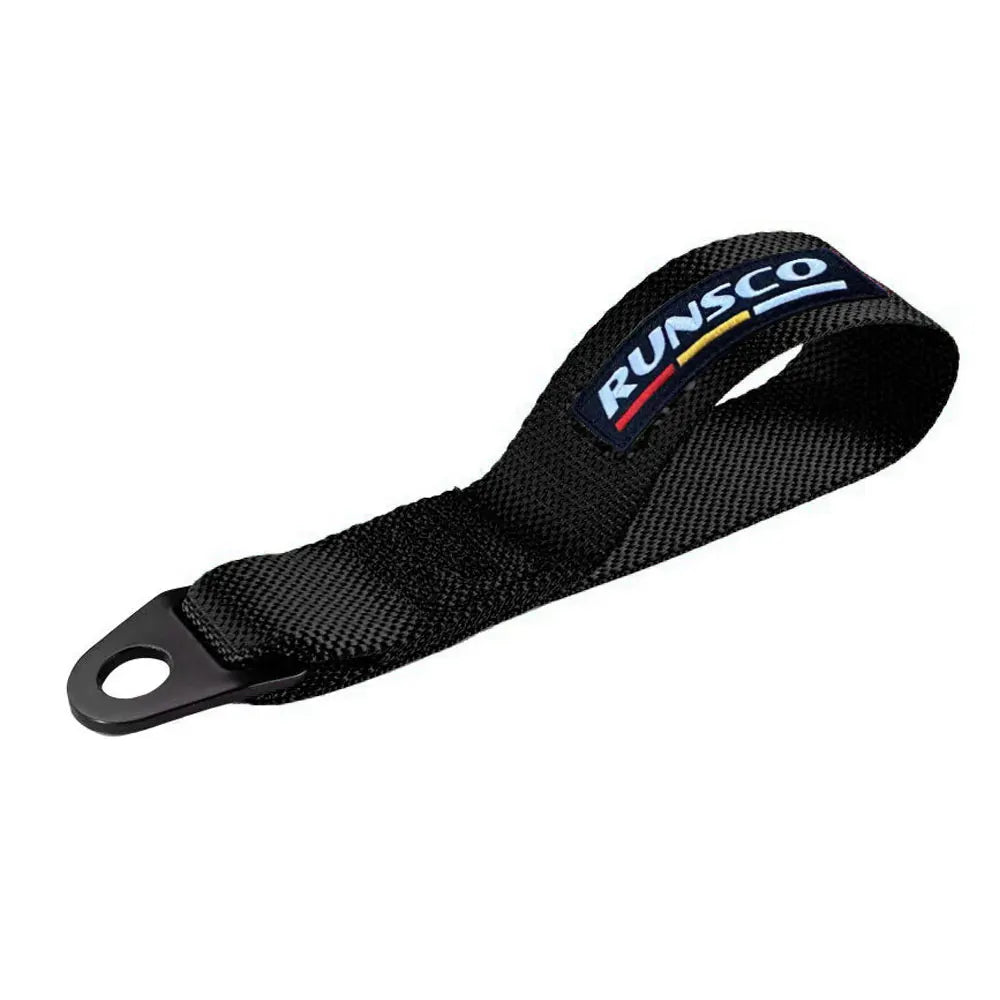 Runsco Performance Correa de remolque Gancho de acero Resistencia Cuerdas de gancho de remolque de nailon Correa de remolque de automóvil