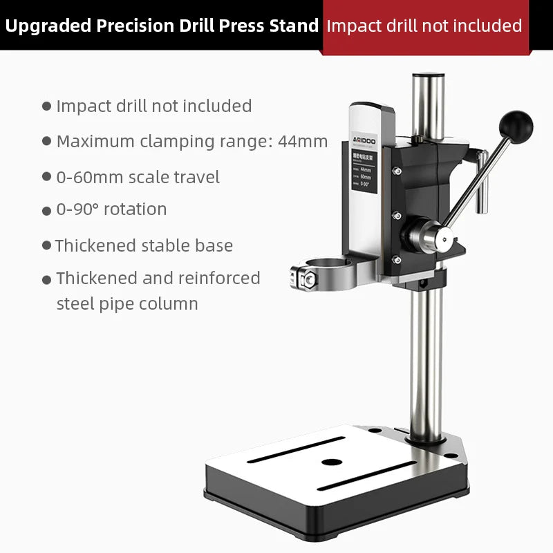 Portable Universal Drill Press Stand Adjustable Drill Holder Bracket Convert Electric Hand Drill to Bench Drill for DIY Work