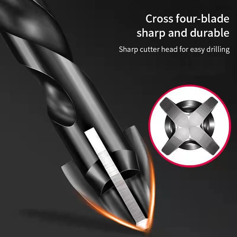 3-12mm Cross Hex Tile Drill Bits Set High Hardness Hard Alloy Triangle Bit Fast Drilling for Glass Ceramic Concrete Brick Metal