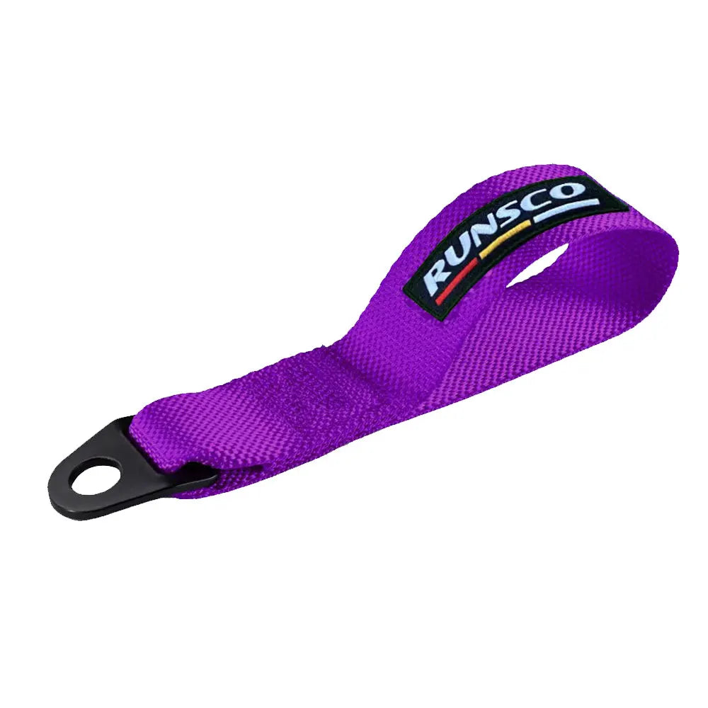 Runsco Performance Correa de remolque Gancho de acero Resistencia Cuerdas de gancho de remolque de nailon Correa de remolque de automóvil