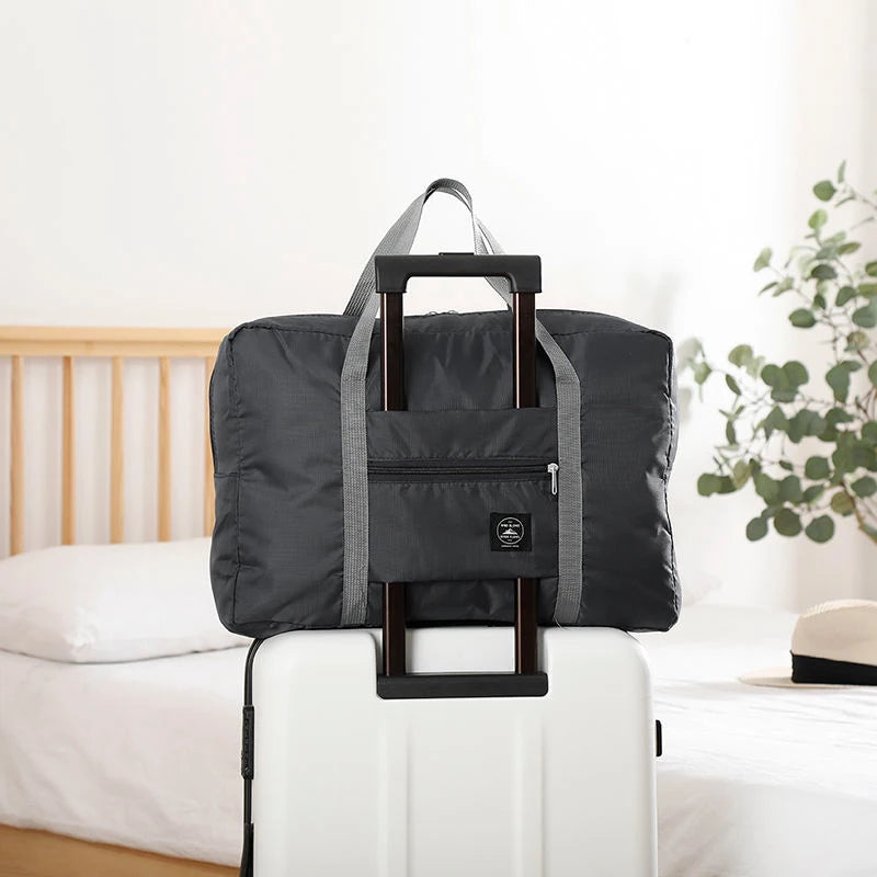 Bolsa de viaje plegable para aerolíneas, bolso de mano para mujeres y niñas, ligera, de gran capacidad, para deportes, viajes de fin de semana y noches.