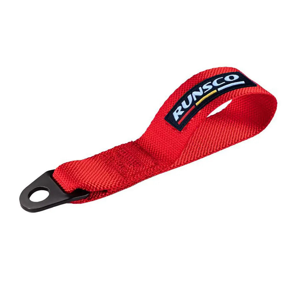Runsco Performance Correa de remolque Gancho de acero Resistencia Cuerdas de gancho de remolque de nailon Correa de remolque de automóvil