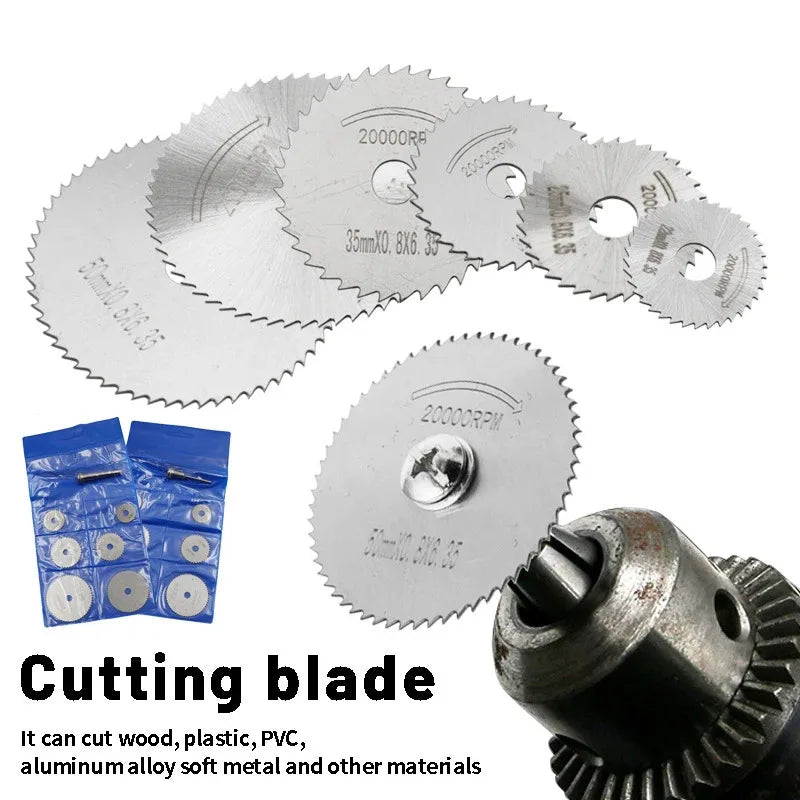 7pcs HSS round Saw Blade Set Carbide Multipurpose Cutting for Metal Hand Drill & Electric Grinder