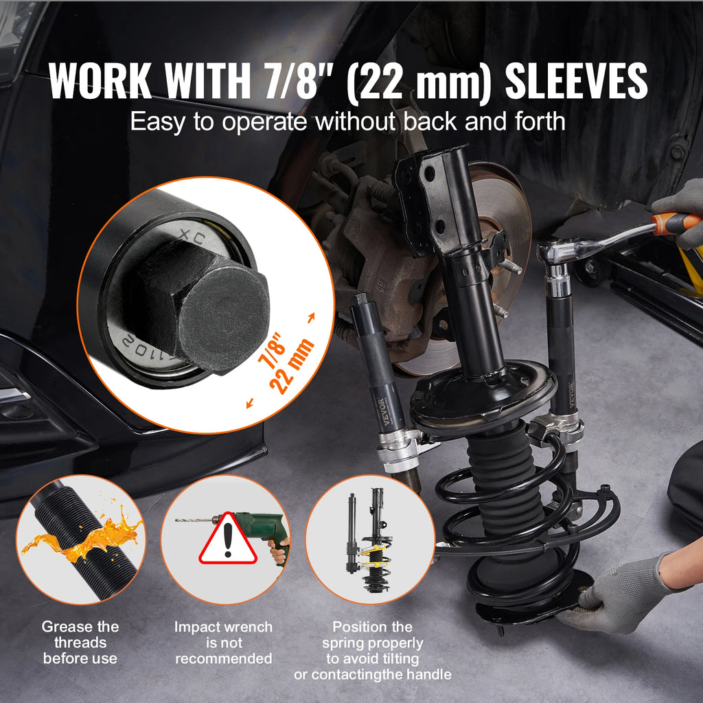 Herramienta compresora de resortes helicoidales SucceBuy, 2 piezas, juego de compresores de resortes de puntal de alta resistencia, 2646 lb, compresor de resortes de puntal para camión, ATV