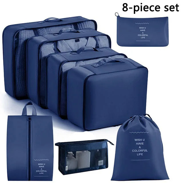 Bolsas de almacenamiento para viajes, ropa, artículos de tocador digitales, zapatos, organizadores, dormitorios de estudiantes, bolsas de clasificación de ropa, cubos de embalaje.