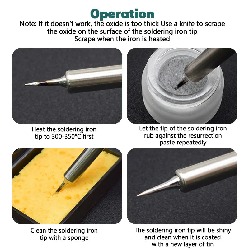 6-60g Soldering Iron Tip Refresher Clean Paste for Oxide Solder Soldering Iron Tip Activator Solder Tip Cleaner Refresher Repair