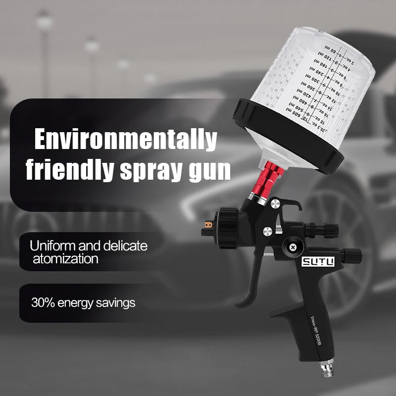 Sutu 5200 Pneumatic Spray Gun 1.3mm Stainless Steel Spray Nozzle 600ml Pot Car Furniture Spray Paint Clear Atomization
