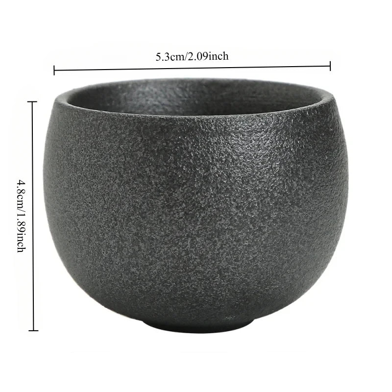 Japanese Ceramic Tea Cup - Vintage Rustic Stoneware, Handmade Single Cup, Zen Home & Tea Ceremony Use, Unique Design