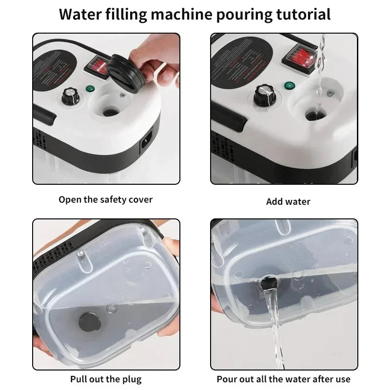 220V EU Limpiador a vapor de alta temperatura con enchufe para limpieza profunda de hogar, coche, cocina, campana extractora y aire acondicionado. Esterilización de aparatos.