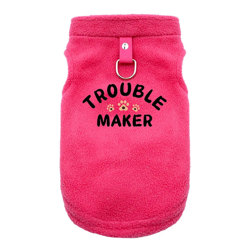 TROUBLE MAKER Ropa de alta calidad para perros, abrigo de invierno, chaqueta, chaleco, ropa cálida y acogedora para perros pequeños y medianos.