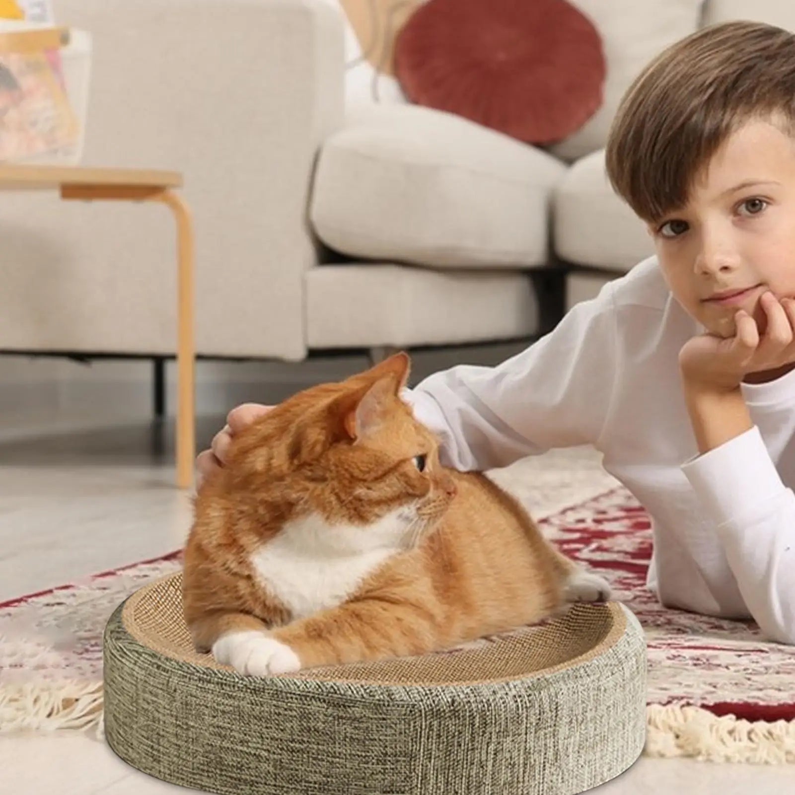 Nuevo rascador ovalado para gatos, protege los muebles, juguetes para garras, papel corrugado, resistente al desgaste, nido para gatos, accesorios para gatos.