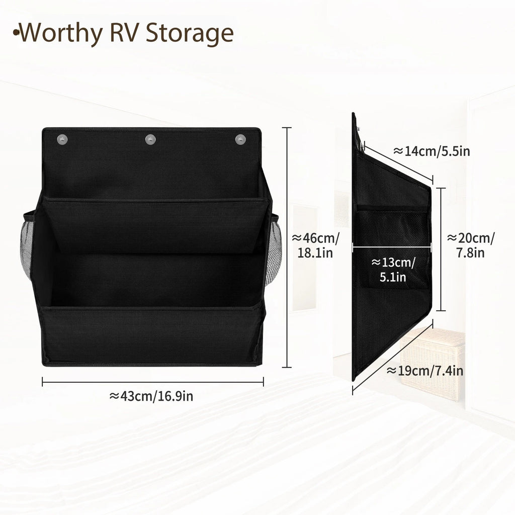 Organizador para colgar sobre la puerta, bolsa de almacenamiento de zapatos, múltiples bolsillos, montaje en pared para RV, sin herramientas, ahorro de espacio, utilidad