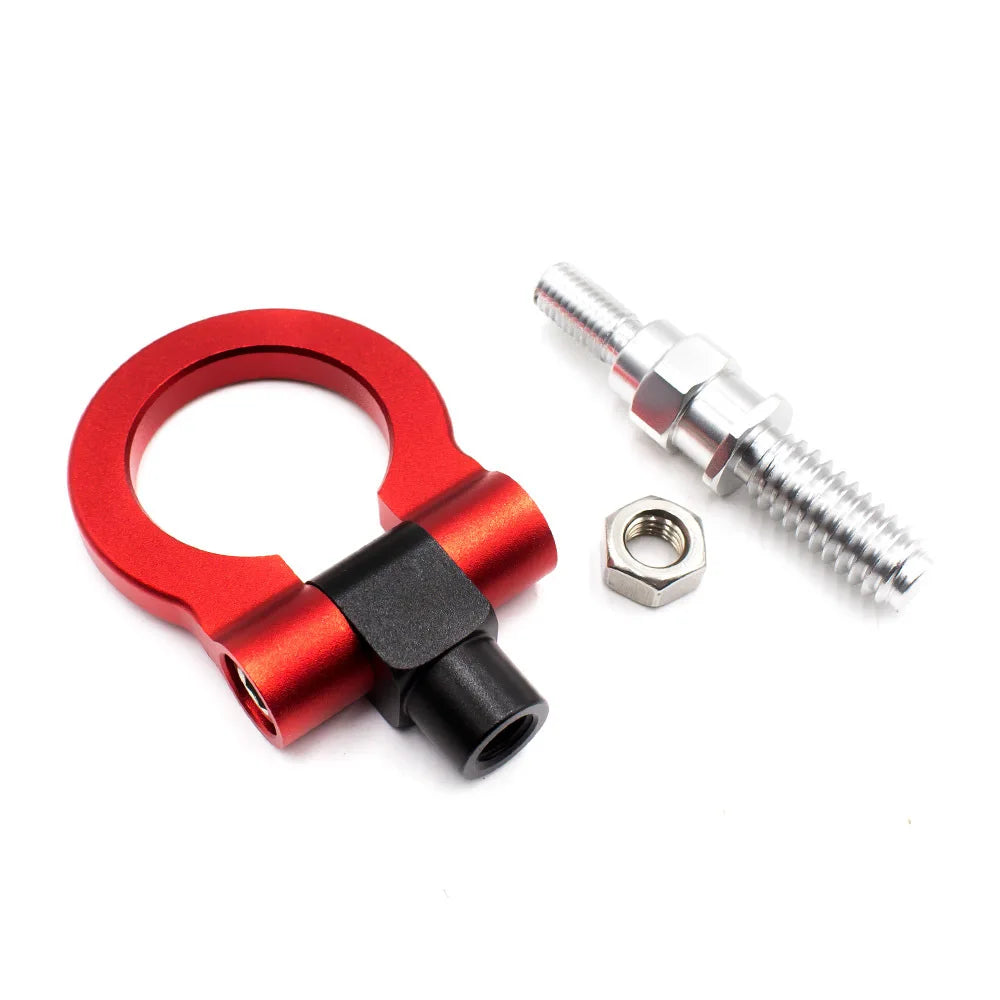 Car Style Racing Tow Trailer Hooks For European Front Rear Towing Bars  Billet Aluminum  Black Red  Gold Green Blue