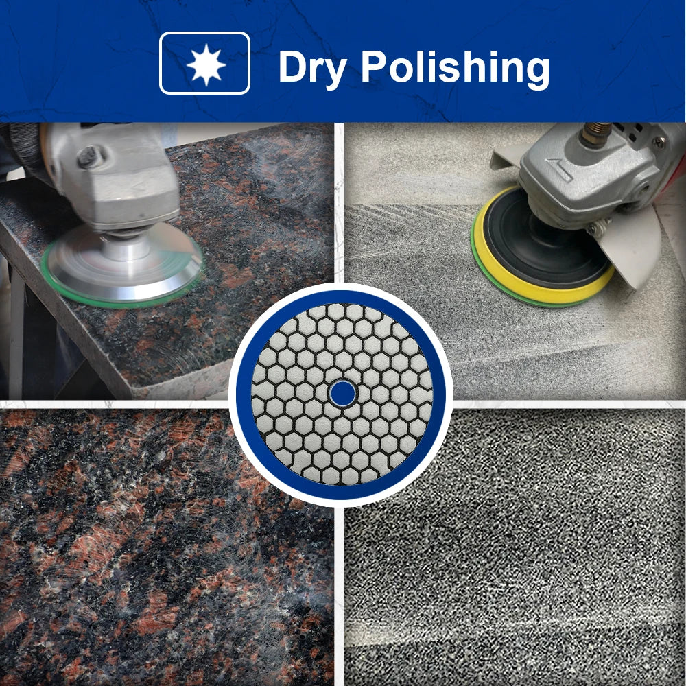 SHDIATOOL 4Pcs Discos de pulido en seco flexibles de diamante de 125 mm/5" para piedra, granito, mármol, cerámica y azulejos.