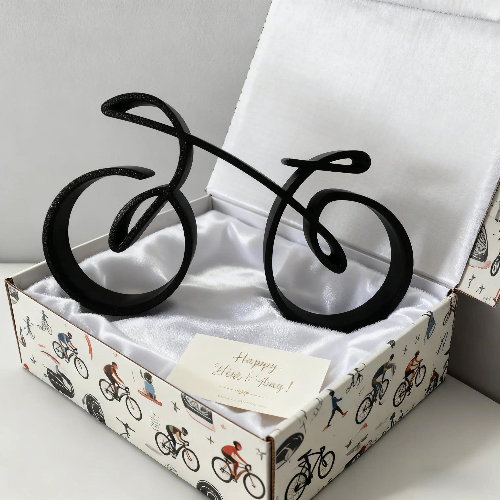 Minimalist Bike Model, Elegant 3D Printed Cycling Sculpture for Desk Decor, Home Office Gift for Cyclists