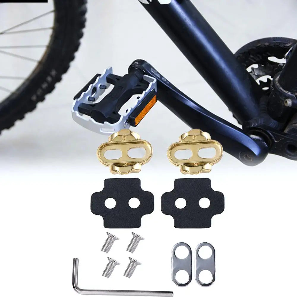 Cycling Lock Pedal Cleats Locking Plate Bicycle Pedal Lock Tabs Bike Shoes Cleats Crank Cleats Screw Set Bicycle Pedal Cleat