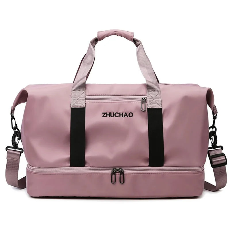 Bolsos de viaje de moda para mujer, bolso deportivo de gran capacidad para hombre, bolso de fin de semana impermeable, bolso de mensajero para mujer, seco y húmedo.
