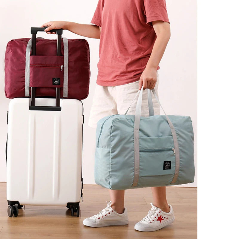 Bolsa de viaje plegable para aerolíneas, bolso de mano para mujeres y niñas, ligera, de gran capacidad, para deportes, viajes de fin de semana y noches.