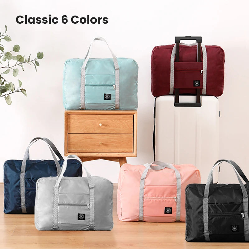 Bolsa de viaje plegable para aerolíneas, bolso de mano para mujeres y niñas, ligera, de gran capacidad, para deportes, viajes de fin de semana y noches.