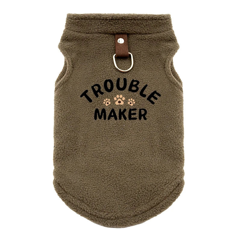 TROUBLE MAKER Ropa de alta calidad para perros, abrigo de invierno, chaqueta, chaleco, ropa cálida y acogedora para perros pequeños y medianos.