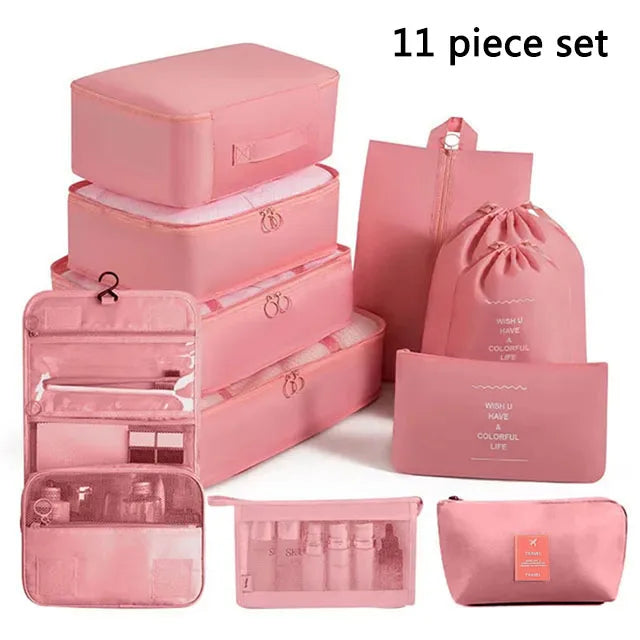 Bolsas de almacenamiento para viajes, ropa, artículos de tocador digitales, zapatos, organizadores, dormitorios de estudiantes, bolsas de clasificación de ropa, cubos de embalaje.