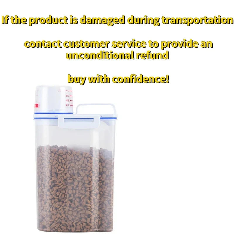 Contenedor de almacenamiento de alimentos para mascotas premium con sello hermético, duradero, de gran capacidad, fácil de limpiar y diseño elegante para perros y gatos.