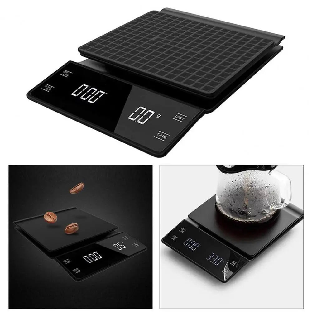 0.1G/3Kg Mini Coffee Scale with Timer 3 Units High Precision LCD Display Electronic Pour Over Drip Espresso Scale Kitchen Scale