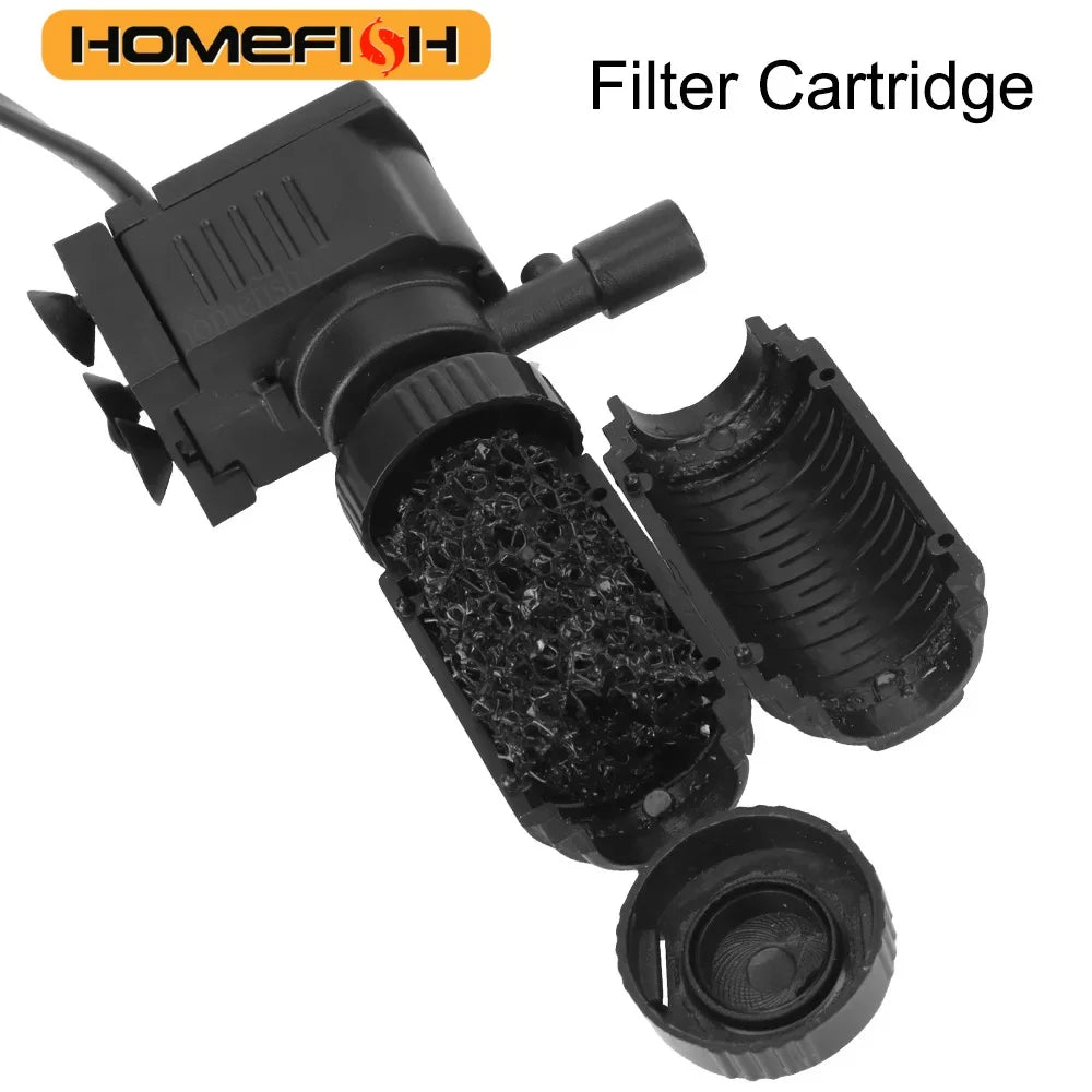Purificador de agua con oxigenación y filtración sumergible para acuario, filtro 3 en 1, mini filtro para pecera.