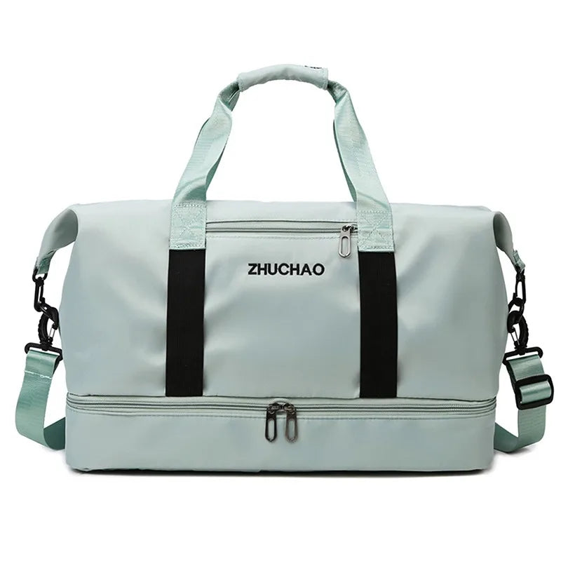 Bolsos de viaje de moda para mujer, bolso deportivo de gran capacidad para hombre, bolso de fin de semana impermeable, bolso de mensajero para mujer, seco y húmedo.