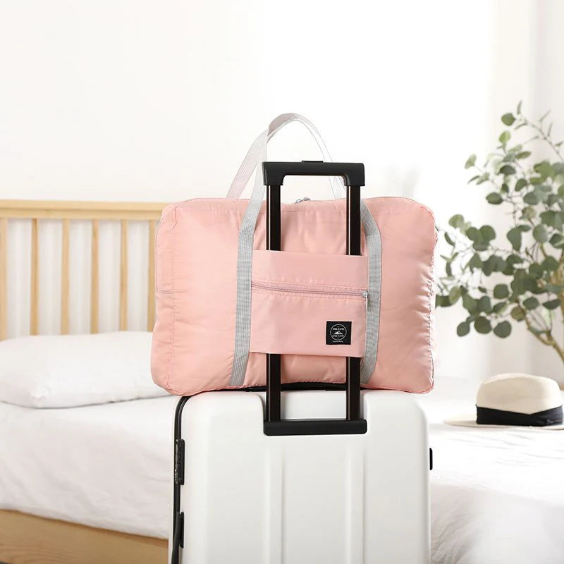 Bolsa de viaje plegable para aerolíneas, bolso de mano para mujeres y niñas, ligera, de gran capacidad, para deportes, viajes de fin de semana y noches.