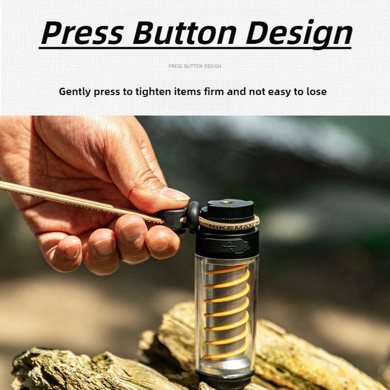 HIKEMAN 4pcs Elastic Ropes Fixed Buckle Outdoor Trekking Hiking Camping Backpack Rope Adjustable Strap Retention Buckle Tools