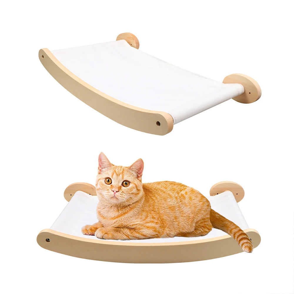 Estantes de escalada para gatos, hamaca, estante de pared, muebles de madera para mascotas, rascador, camas para gatos, perchas, accesorios para gatos durmiendo