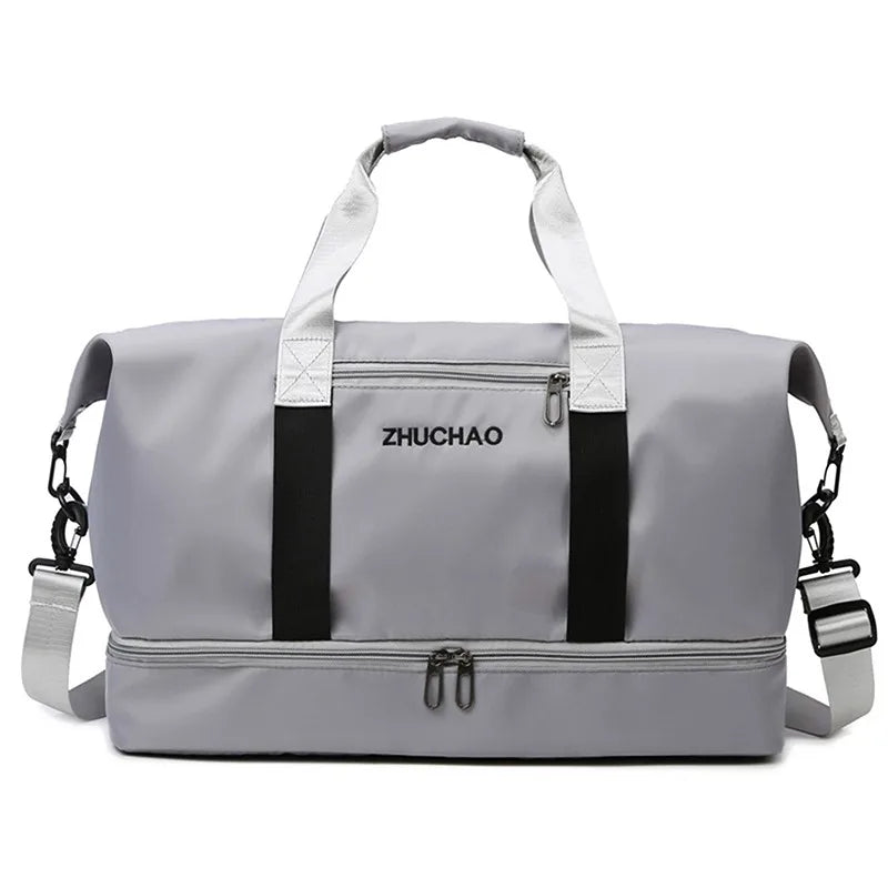 Bolsos de viaje de moda para mujer, bolso deportivo de gran capacidad para hombre, bolso de fin de semana impermeable, bolso de mensajero para mujer, seco y húmedo.
