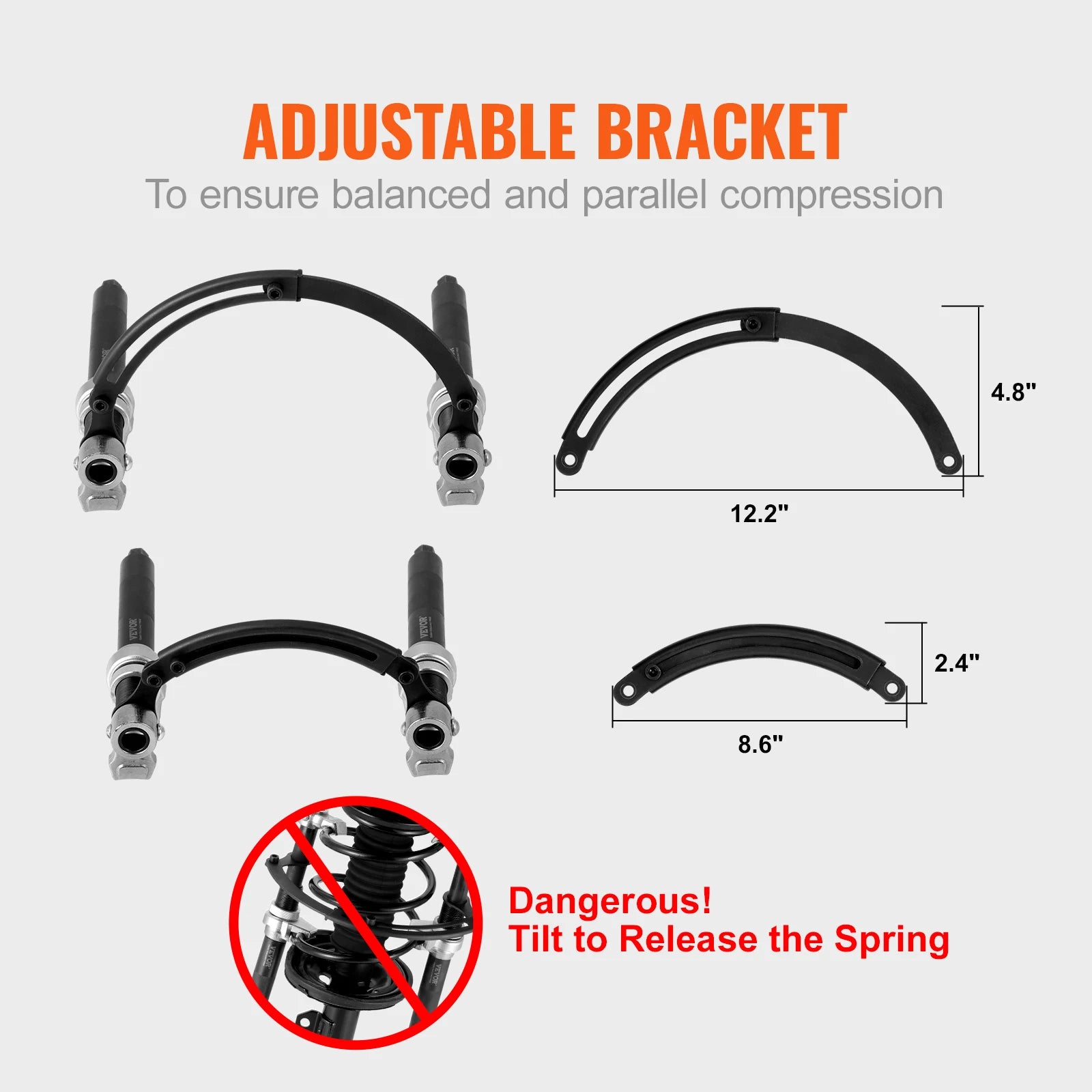 Herramienta compresora de resortes helicoidales SucceBuy, 2 piezas, juego de compresores de resortes de puntal de alta resistencia, 2646 lb, compresor de resortes de puntal para camión, ATV
