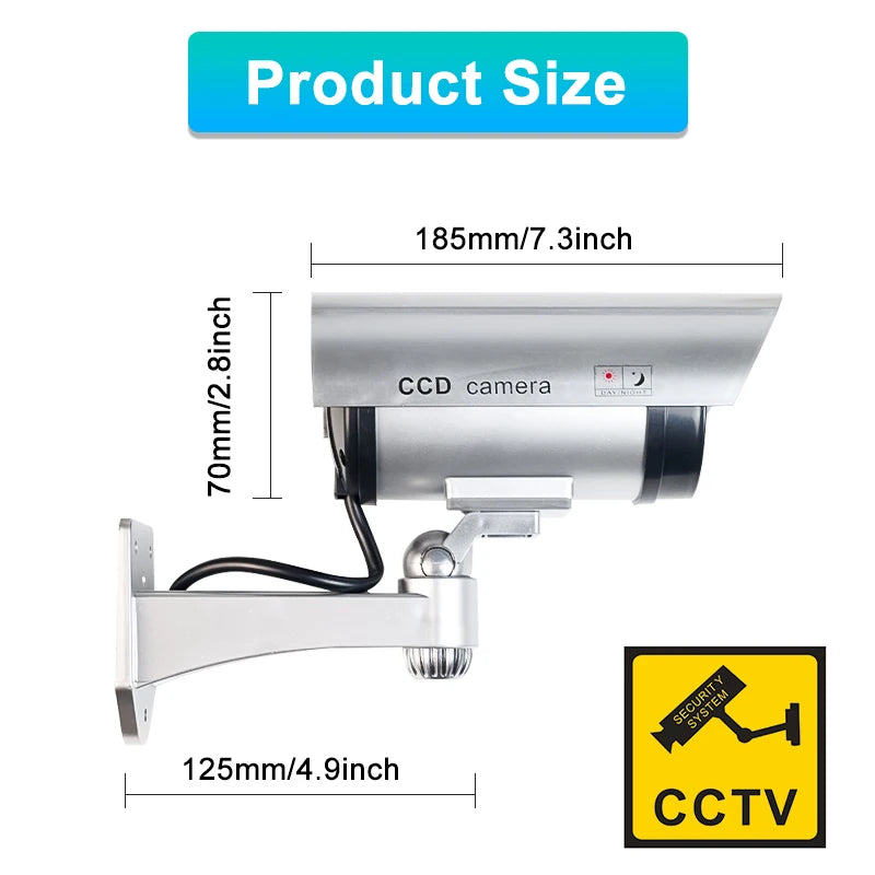 Dummy Security Camera Outdoor Fake CCTV Surveillance Bullet Camera System LED for Property Business Home Security Outdoor/Indoor