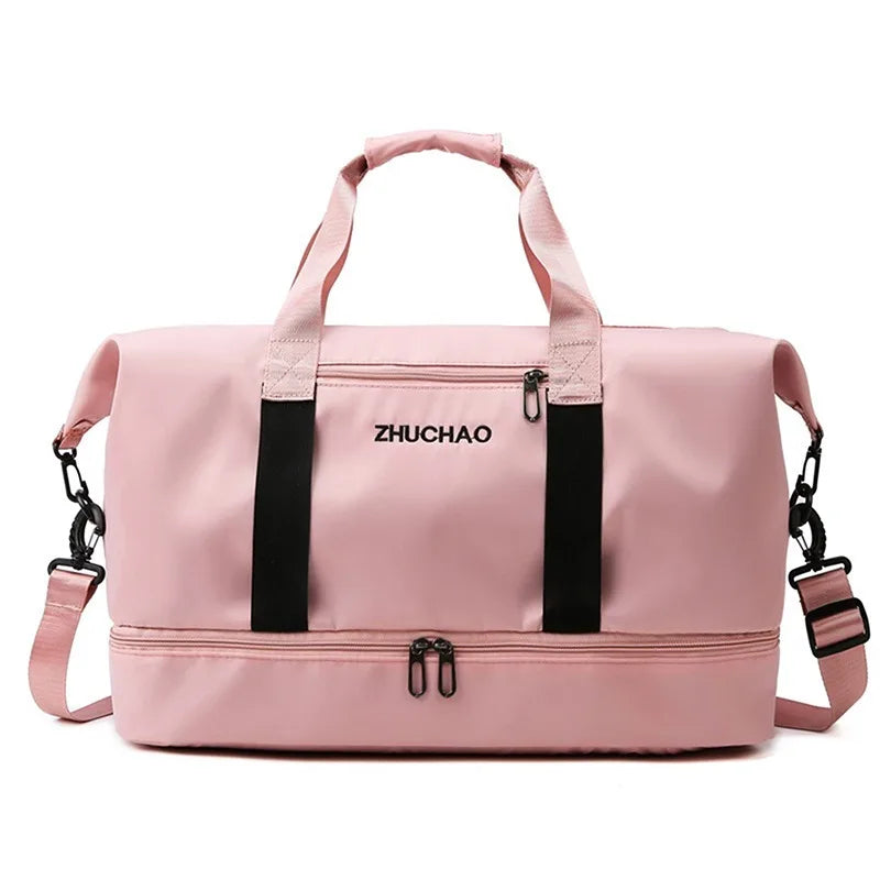 Bolsos de viaje de moda para mujer, bolso deportivo de gran capacidad para hombre, bolso de fin de semana impermeable, bolso de mensajero para mujer, seco y húmedo.