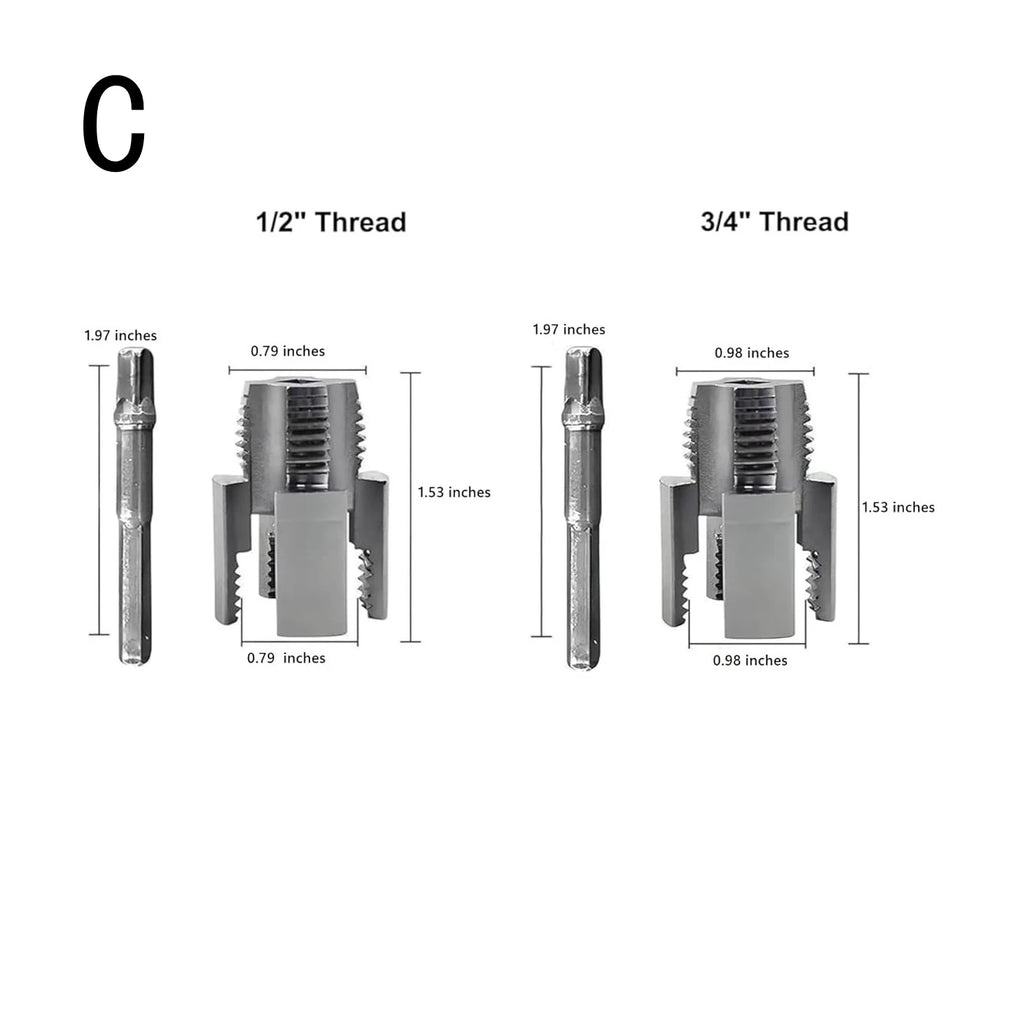 Pipe Thread Cutting Tool Integrated Internal & External Pipe Threading Tool Electric Drill Compatible PVC Pipe Threader Kit