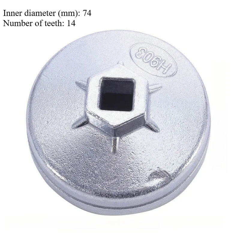 ‌1pc Llave de vaso para filtro de aceite para herramientas de accionamiento de 901/902/903/904 de 65/67/74/79 mm, herramienta manual para quitar filtros de máquina.